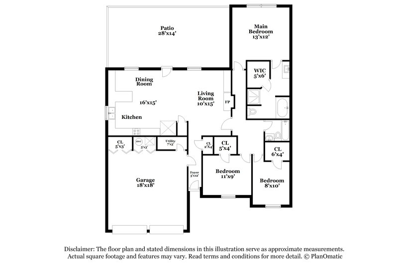 1,990/Mo, 1200 Paddocks Way Powder Springs, GA 30127 Floor Plan View