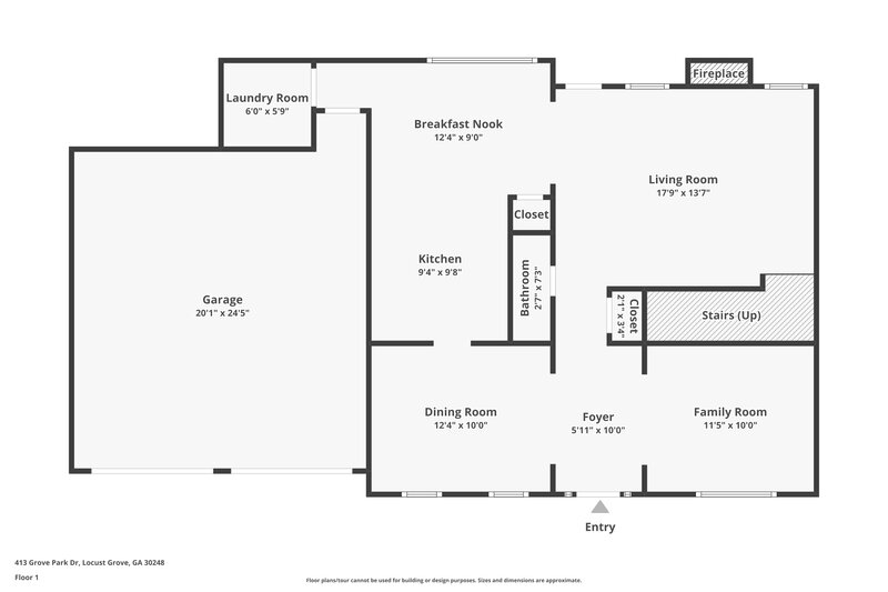 2,500/Mo, 413 Grove Park Dr Locust Grove, GA 30248 Floor Plan View