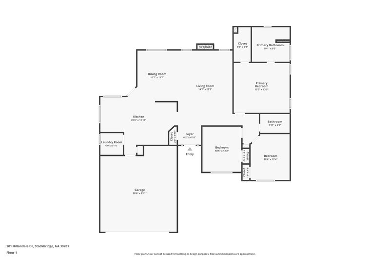 1,865/Mo, 201 Hillandale Dr Stockbridge, GA 30281 Floor Plan View