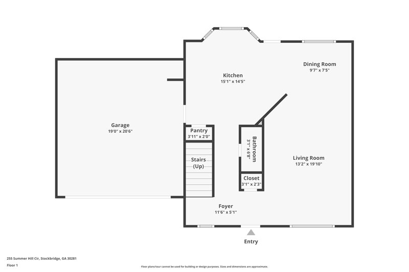 1,950/Mo, 255 Summer Hill Cir Stockbridge, GA 30281 Floorplan View