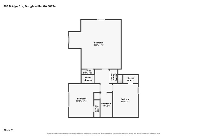 1,985/Mo, 565 Bridge Grv Douglasville, GA 30134 Floor Plan View 3