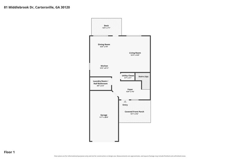 1,710/Mo, 81 Middlebrook Dr Cartersville, GA 30120 Floor Plan View