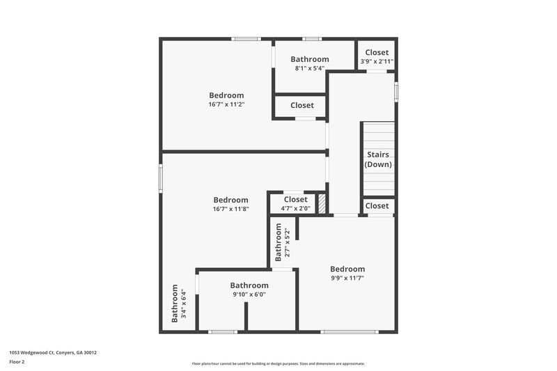 1,710/Mo, 1053 Wedgewood Ct Conyers, GA 30012 Floor Plan View 2