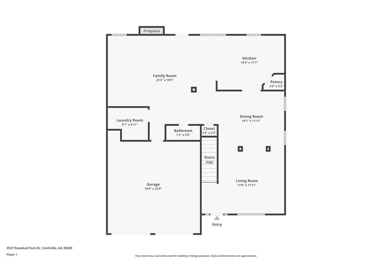 2,200/Mo, 3537 Rosebud Park Dr Snellville, GA 30039 Floor Plan View 2