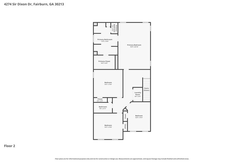 2,855/Mo, 4274 Sir Dixon Dr Fairburn, GA 30213 Floor Plan View 2
