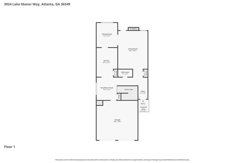 2,595/Mo, 3924 Lake Manor Way Atlanta, GA 30349 Floor Plan View