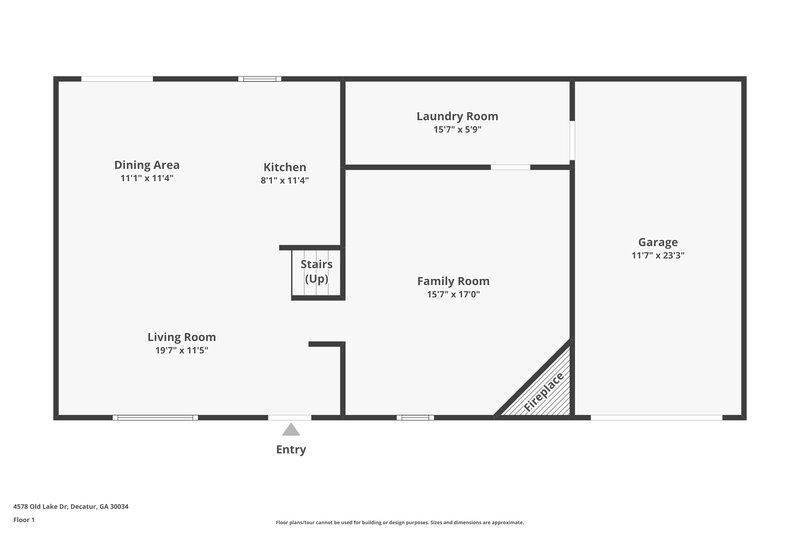 1,780/Mo, 4578 Old Lake Dr Decatur, GA 30034 Floor Plan View