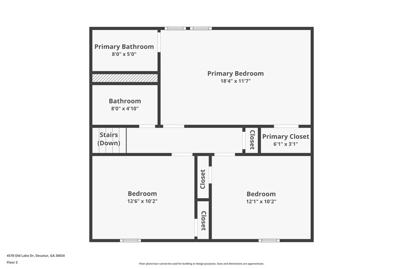 1,780/Mo, 4578 Old Lake Dr Decatur, GA 30034 Floor Plan View 2