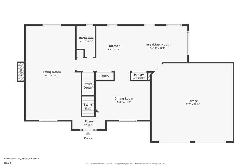 2,065/Mo, 178 Trotters Way Dallas, GA 30132 Floorplan View