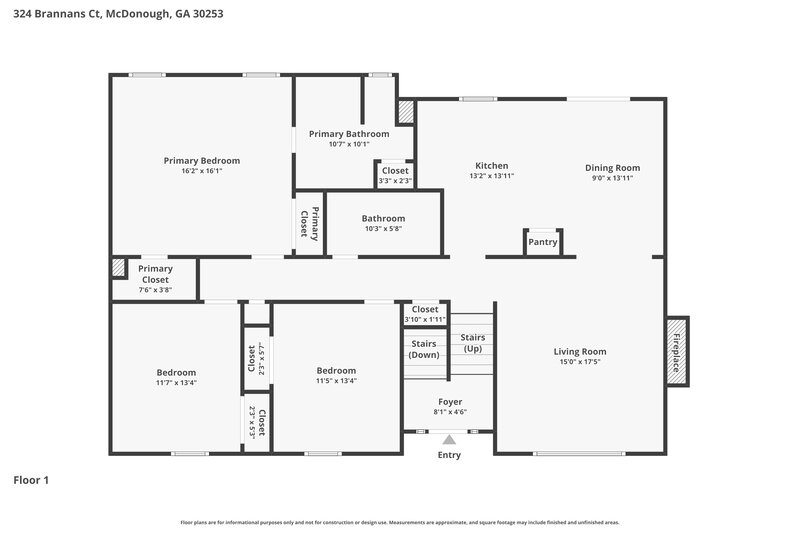 2,285/Mo, 324 Brannans Ct Unit 45 McDonough, GA 30253 Floor Plan View