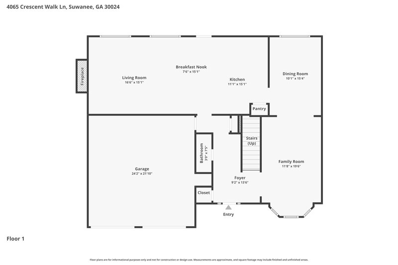 2,680/Mo, 4065 Crescent Walk Ln Suwanee, GA 30024 Floor Plan View