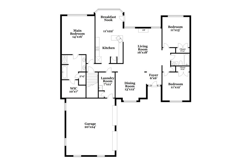 2,775/Mo, 530 Millbrook Village Dr Tyrone, GA 30290 Floor Plan View