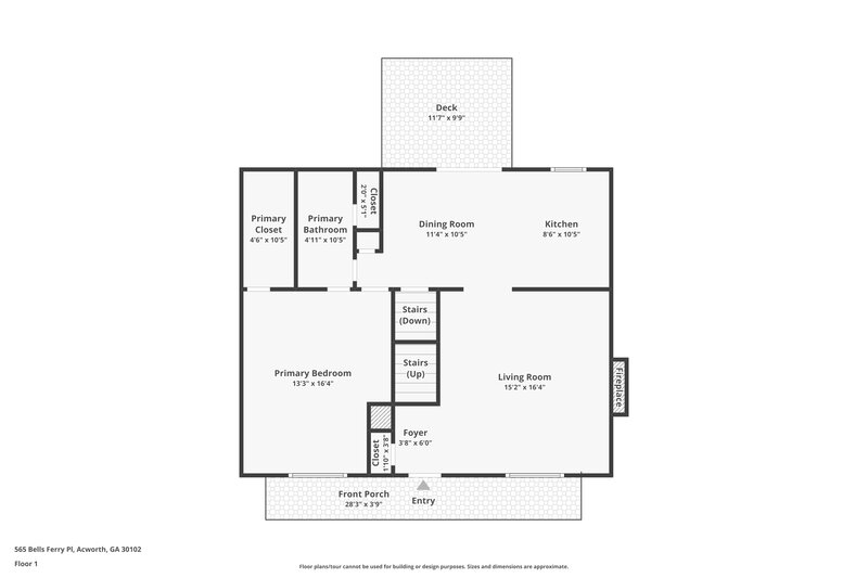 2,100/Mo, 565 Bells Ferry Pl Acworth, GA 30102 Floor Plan View 2