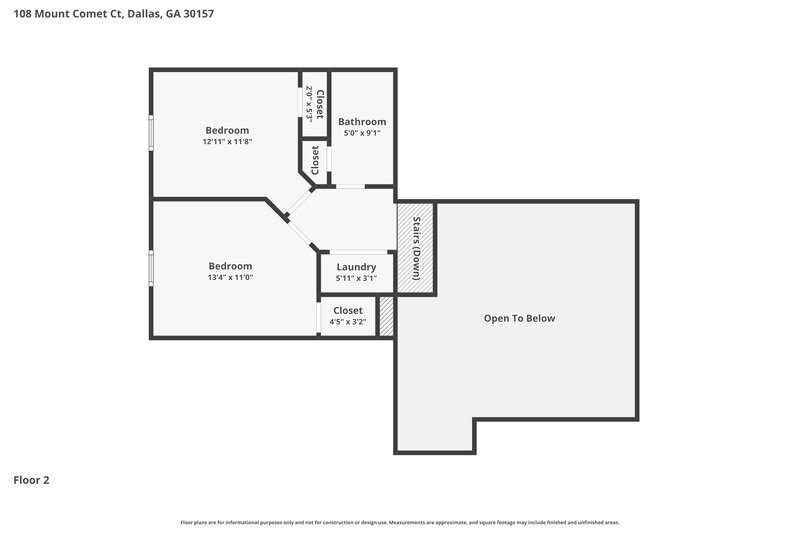 1,770/Mo, 108 Mount Comet Ct Dallas, GA 30157 Floor Plan View 2