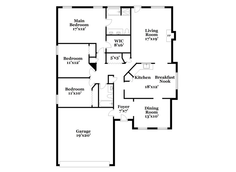 2,075/Mo, 120 Tambec Trce NW # 40 Lilburn, GA 30047 Floor Plan View