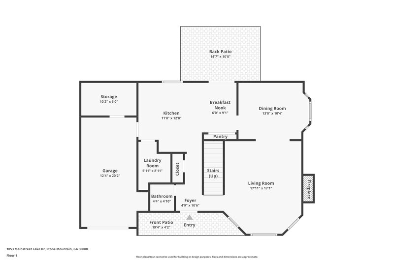 1,800/Mo, 1053 Mainstreet Lake Dr Stone Mountain, GA 30088 Floor Plan View