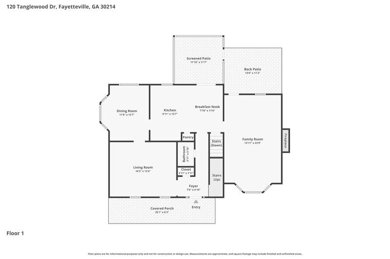 2,490/Mo, 120 Tanglewood Dr Fayetteville, GA 30214 Floorplan View