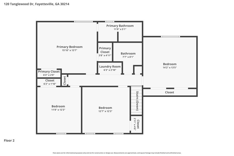 2,815/Mo, 120 Tanglewood Dr Fayetteville, GA 30214 Floor Plan View 2