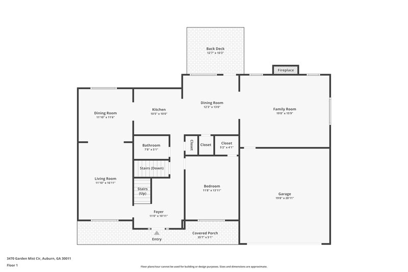 2,510/Mo, 3470 Garden Mist Cir Auburn, GA 30011 Floor Plan View