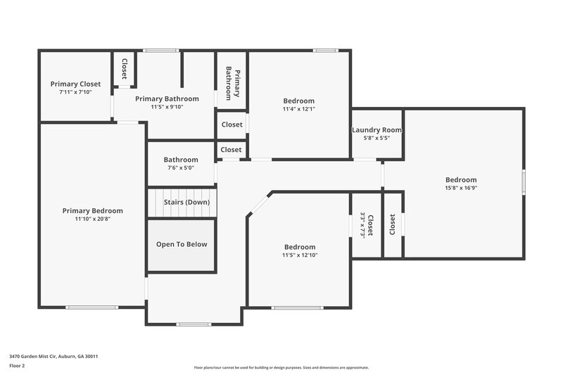 2,510/Mo, 3470 Garden Mist Cir Auburn, GA 30011 Floor Plan View 2