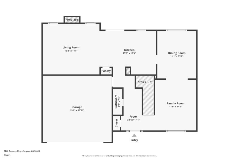 2,065/Mo, 3268 Quincey Crossing Conyers, GA 30013 Floor Plan View