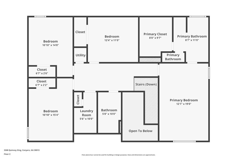 2,065/Mo, 3268 Quincey Crossing Conyers, GA 30013 Floor Plan View 2