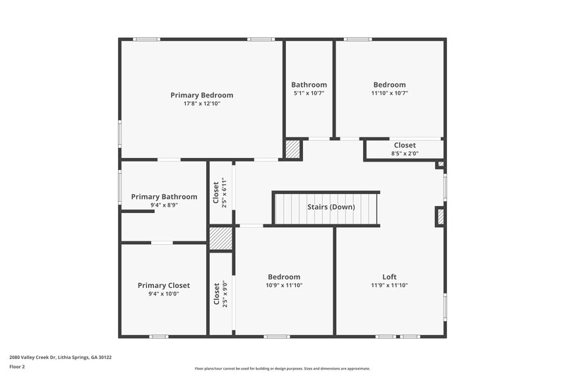 1,965/Mo, 2080 Valley Creek Dr Lithia Springs, GA 30122 Floor Plan View 2