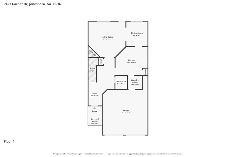 2,195/Mo, 7423 Garnet Dr Jonesboro, GA 30236 Floorplan View 2