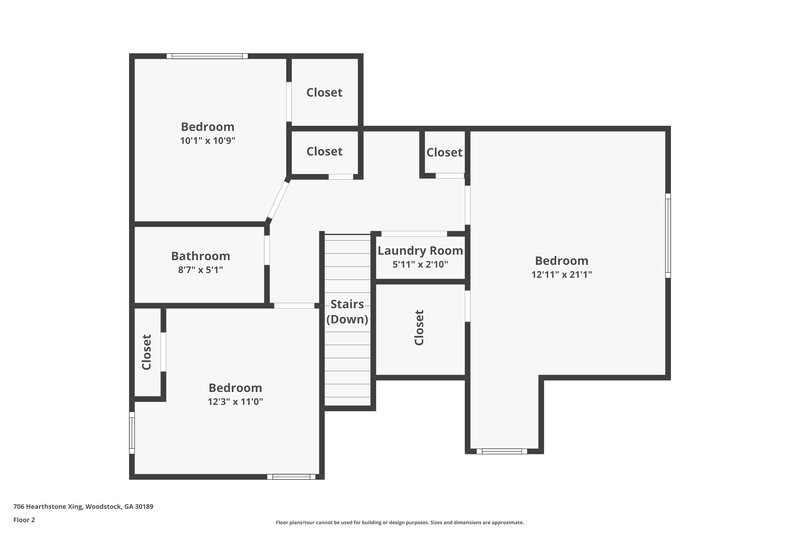 2,570/Mo, 706 Hearthstone Crossing Woodstock, GA 30189 Floorplan View 3
