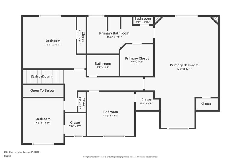 3,060/Mo, 2152 Glen Hope Ln Dacula, GA 30019 Floor Plan View 3