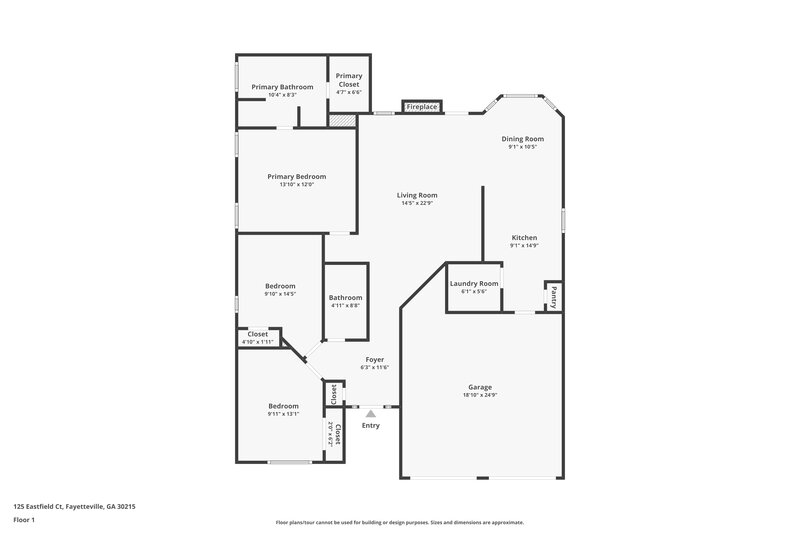 2,370/Mo, 125 Eastfield Ct Fayetteville, GA 30215 Floor Plan View