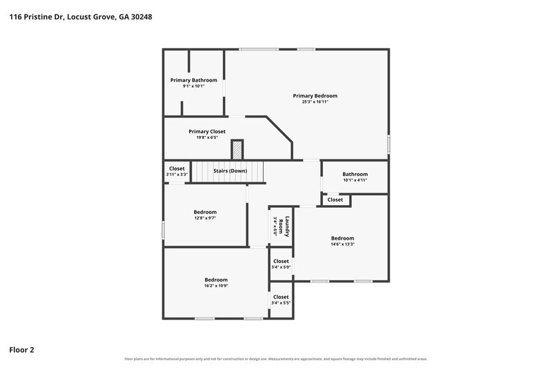 2,265/Mo, 116 Pristine Dr Locust Grove, GA 30248 Floor Plan View