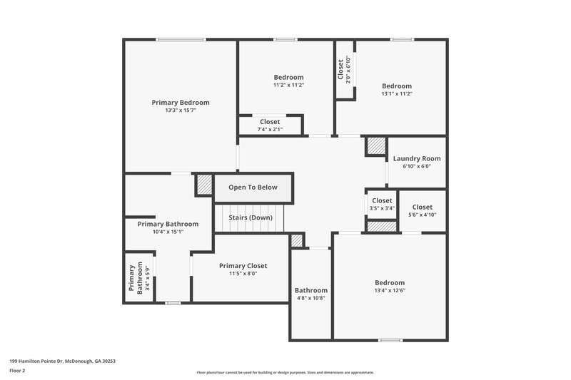 2,300/Mo, 199 Hamilton Pointe Drive McDonough, GA 30253 Floor Plan View 2