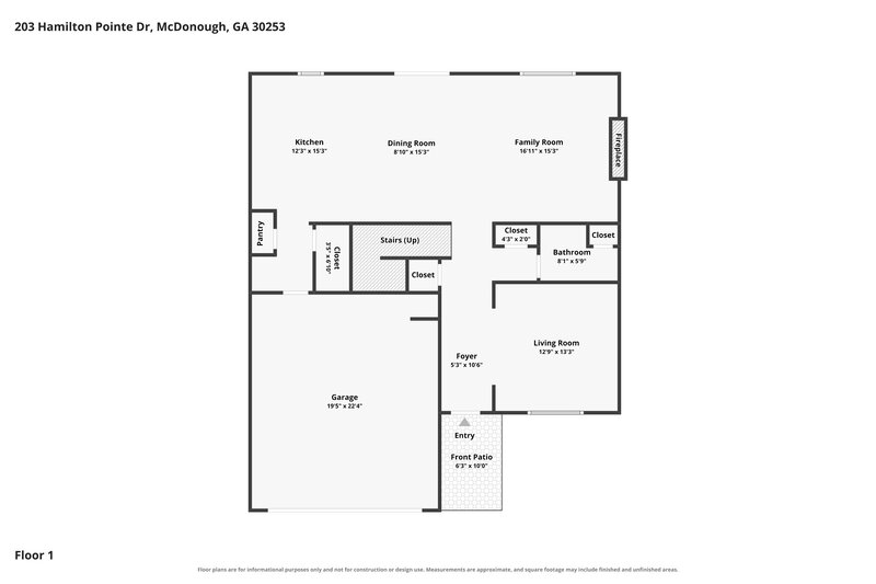 2,345/Mo, 203 Hamilton Pointe Drive McDonough, GA 30253 Floor Plan View