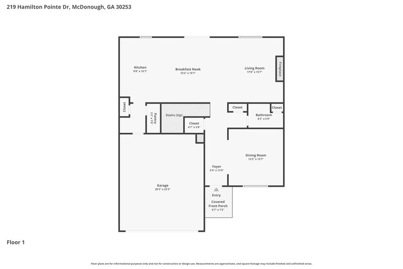 2,405/Mo, 219 Hamilton Pointe Drive McDonough, GA 30253 Floor Plan View