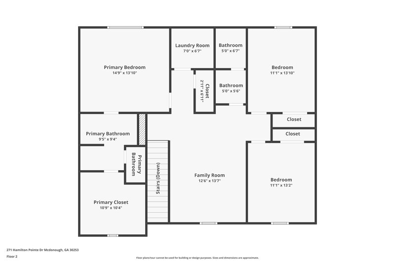 2,460/Mo, 271 Hamilton Pointe Drive McDonough, GA 30253 Floor Plan View 2