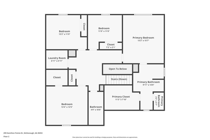 2,255/Mo, 299 Hamilton Pointe Drive McDonough, GA 30253 Floor Plan View 2