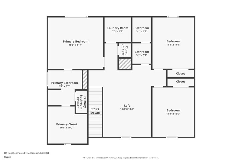 2,450/Mo, 307 Hamilton Pointe Drive McDonough, GA 30253 Floor Plan View 2