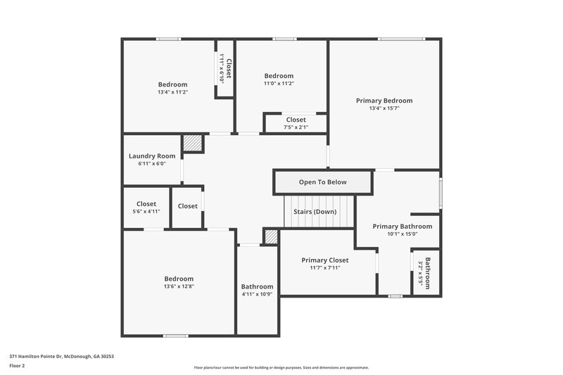 2,300/Mo, 371 Hamilton Pointe Drive McDonough, GA 30253 Floor Plan View 2