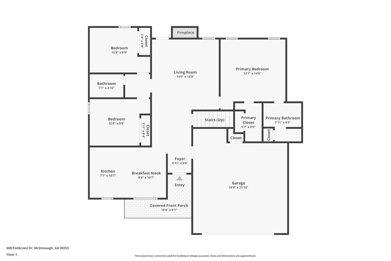 1,860/Mo, 608 Fieldcrest Dr McDonough, GA 30253 Floor Plan View