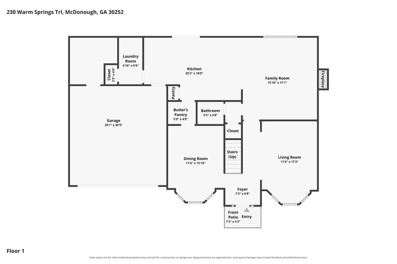 2,420/Mo, 230 Warm Springs Trl McDonough, GA 30252 Floor Plan View