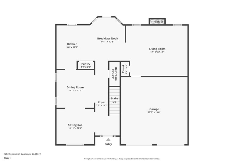 2,735/Mo, 4253 Kensington Cove Atlanta, GA 30349 Floorplan View