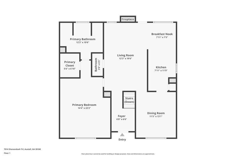 1,750/Mo, 7014 Shenandoah Trail Austell, GA 30168 Floor Plan View 2