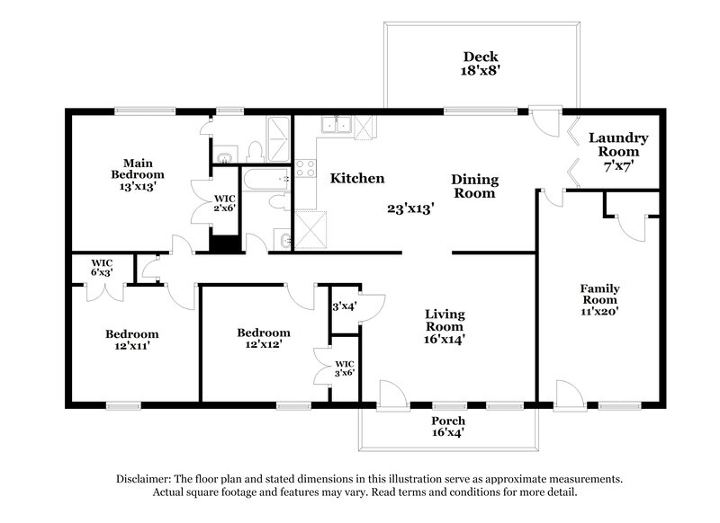 2,450/Mo, 4916 Cherokee Way SE Conyers, GA 30094 Floor Plan View