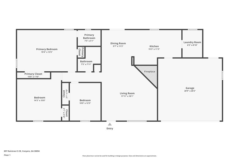 1,755/Mo, 897 Raintree Court se Conyers, GA 30094 Floor Plan View
