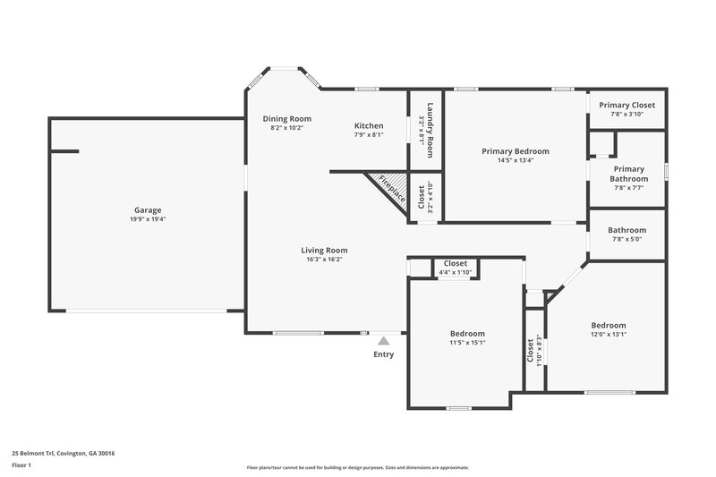 1,735/Mo, 25 Belmont Trail Covington, GA 30016 Floor Plan View