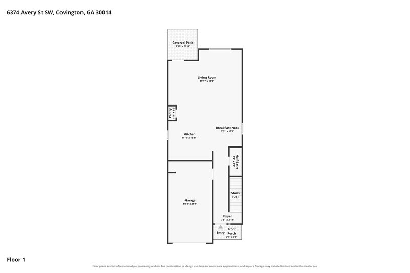 1,765/Mo, 6374 Avery St SW Covington, GA 30014 Floor Plan View