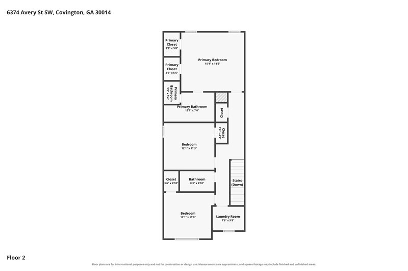 1,765/Mo, 6374 Avery St SW Covington, GA 30014 Floor Plan View 2