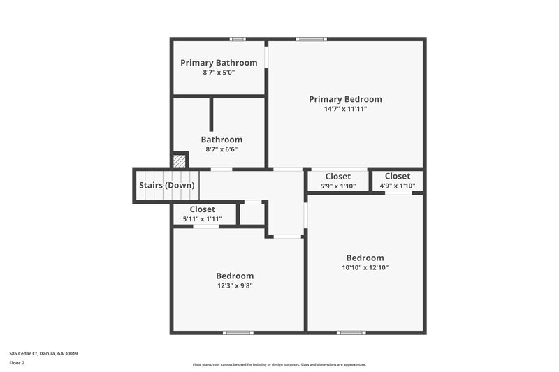 2,185/Mo, 585 Cedar Court Dacula, GA 30019 Floor Plan View 2