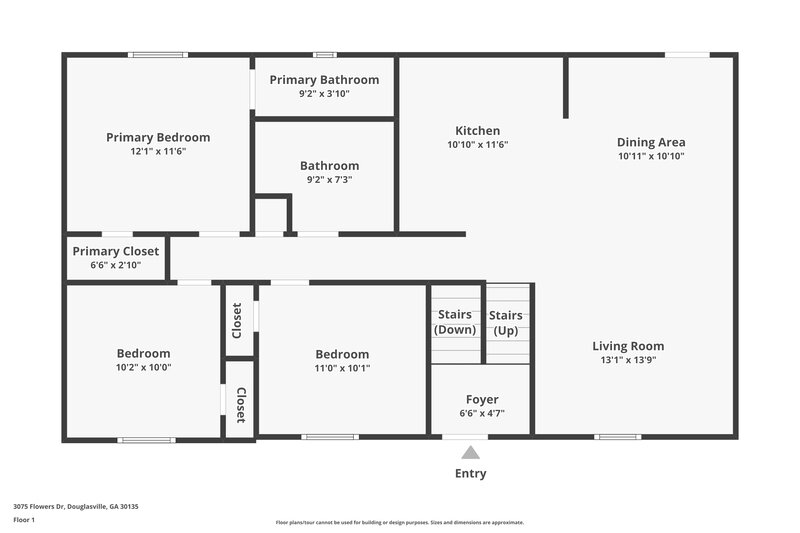 1,695/Mo, 3075 Flowers Drive Douglasville, GA 30135 Floorplan View